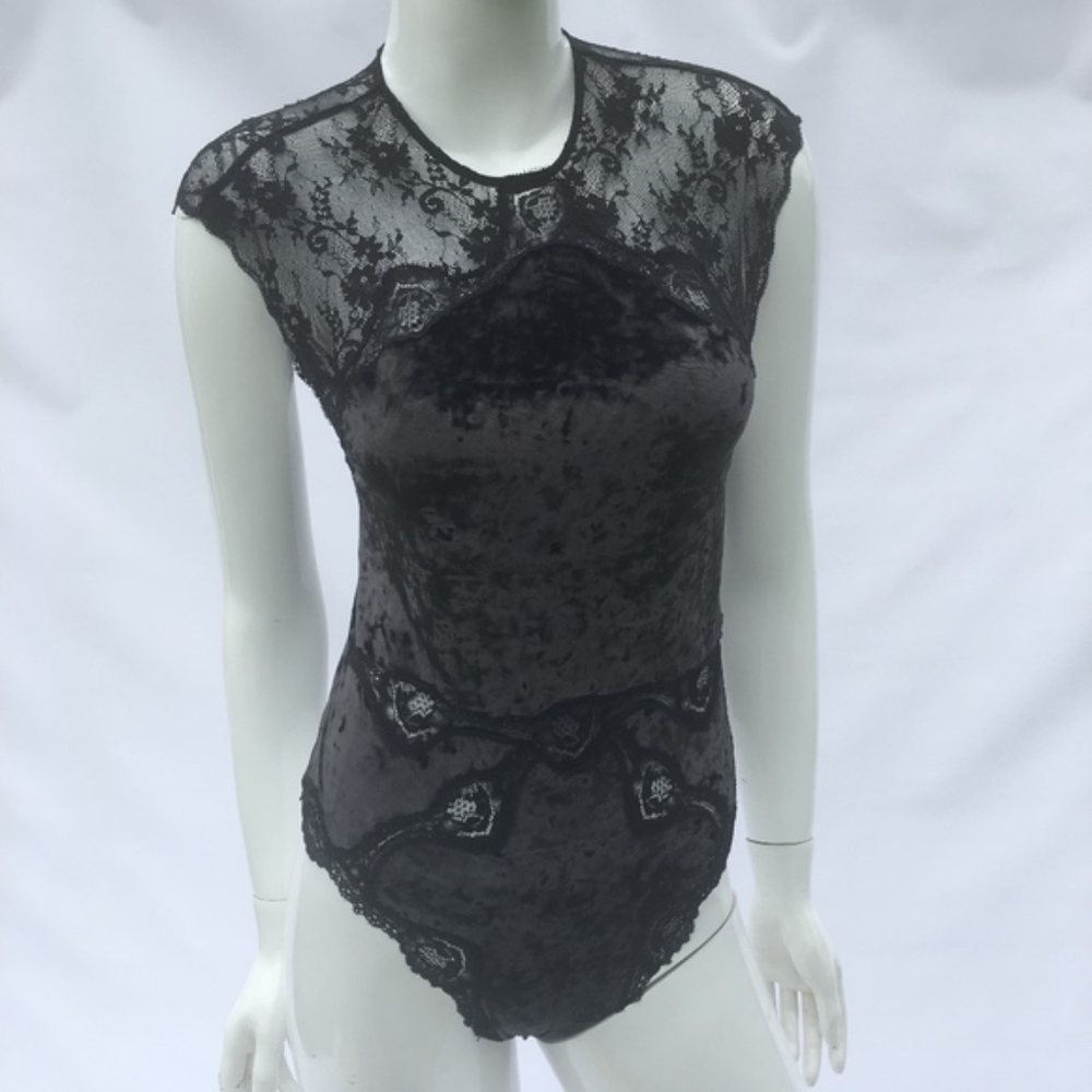 Victoria's Secret Velvet lace  thong bodysuit